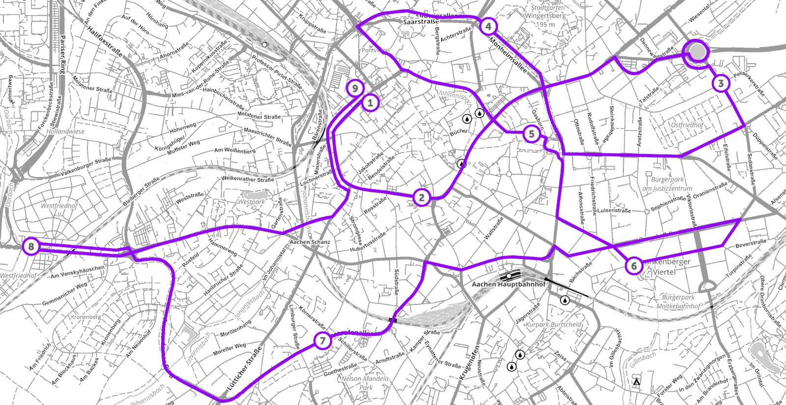 Route Radnacht Aachen